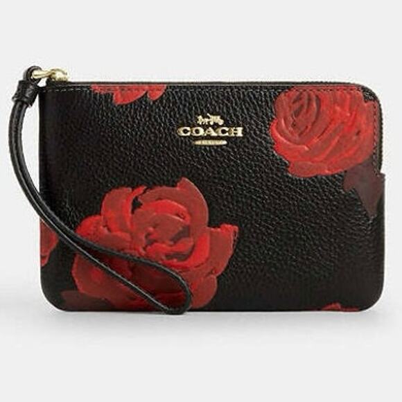 Coach wristlet with red flowers - Picture 1 of 2